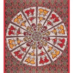 MILAAV Red Ethnic Motifs 144 TC Single Bedsheet with 1 Pillow Covers image 4