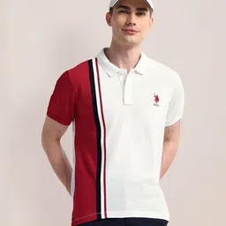 U.S. Polo Assn. Men Striped Polo Collar Cotton Slim Fit T-Shirt-picture-48