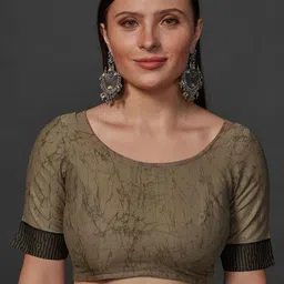 Rani Saahiba Floral Block Printed Pure Cotton Saree With Unstitched Blouse Piece image 4