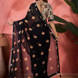 Sangria Bandhani Printed Gotta Patti Border Saree With Blouse image 2