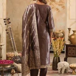 Indo Era Women Regular Kurta with Trousers & With Dupatta image 3
