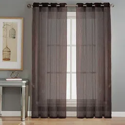 msd decor hub 213 cm (7 ft) Polyester Transparent Door Curtain (Pack Of 2)-picture-23