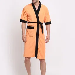 Orange & Black Free Size Bath Robe-image-41