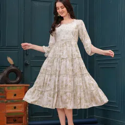 OH MI DIOS Women Floral Cotton Fit & Flare Midi Dress-picture-16