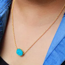 BeAbhika Gold-Plated Druzy Stone Studded Chain-picture-26