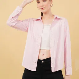 swaggish Women Regular Fit Striped Spread Collar Casual Shirt-picture-23