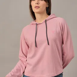 The Roadster Lifestyle Women Solid Hooded Sweatshirt-image-1