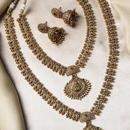 StileAdda Gold-Plated Stone-Studded & Beaded Jewellery Set-picture-15