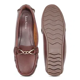 LOUIS STITCH Women's Tan Premium Solid Slip-On Casual Loafers image 5