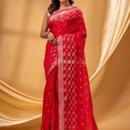 DESH BIDESH Woven Design Zari Silk Cotton Taant Saree-picture-7