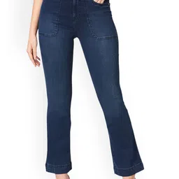 Kraus Jeans Women Flared High-Rise Light Fade Jeans-picture-16