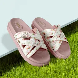 KazarMax Premium Women Floral Printed Open Toe Flats with Buckles-picture-42