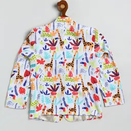 JBN Creation Boys Printed Notched Lapel Slim-Fit Single Breasted Blazer image 3