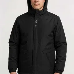 HEATGO FK-HEARTLINE BLACK JACKET-L Solid Men Wind Cheater image 1