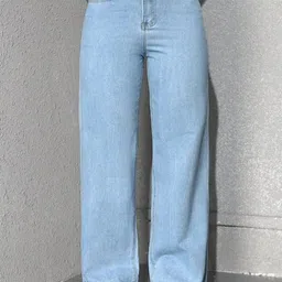 star4well Women Straight Fit Mid Rise Light Blue Jeans-picture-10