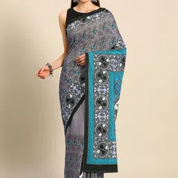 BUTA BUTI Floral Printed Pure Cotton Saree-image-90