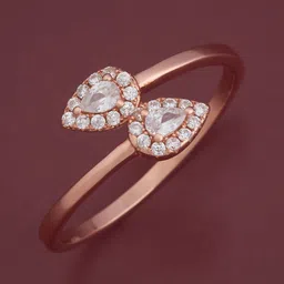 Kushal's Fashion Jewellery White Rose Gold-Plated Party 92.5 Sterling Silver Finger Ring-picture-20