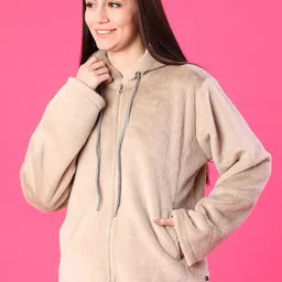 V-Mart Women Solid Hooded Sweatshirt-image-39
