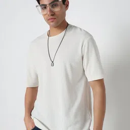 R&B Men Solid Round Neck Relaxed Fit T-shirt image 5