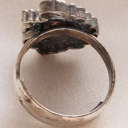 JAYPORE Silver & Gold-Plated Cubic Zirconia-Studded Adjustable Finger Ring image 4