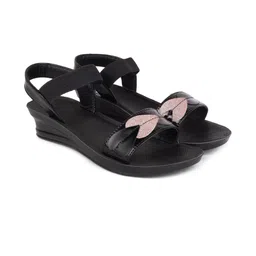 DRACKFOOT Women PU Comfort Wedges Heels-image-25