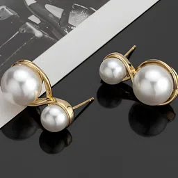 KARISHMA KREATIONS Stainless Steel Gold-Plated Contemporary Shaped Drop Earrings-picture-23