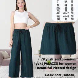 kwsh Pack of 2 Women Regular Fit Grey, Dark Green Viscose Rayon Trousers image 5