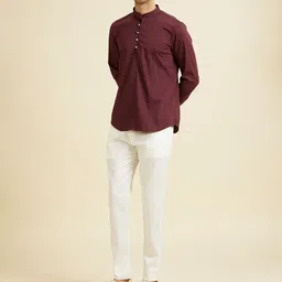 Manyavar Men Splendour Men Mandarin Collar Short Kurta image 3