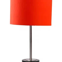 Aura Orange & Black Textured Metal Cylindrical Shaped Table Lamp image 5