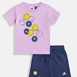 ADIDAS Boys Pure Cotton Printed T-shirt with Shorts-picture-14