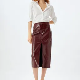 Koton Front Slit Pencil Midi Skirts image 4