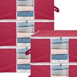 AMAK INC Maroon Fabric Wardrobe Organisers-picture-5