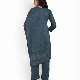 FNOCKS Women Geometric Embroidered Kurta with Trousers & Dupatta image 4