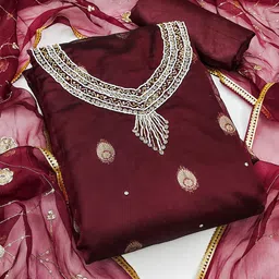 Maroosh Embellished Organza Unstitched Dress Material-picture-33