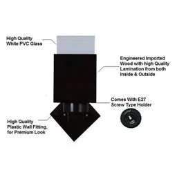 Gojeeva Brown Wood Square Wall Lamps image 3