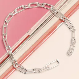LeCalla Men 925 Sterling Silver-Plated Open Link Bracelet-picture-31