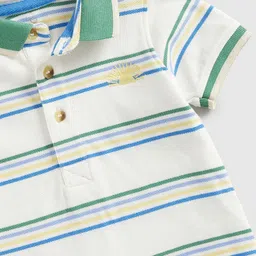 mothercare Boys Striped Polo Collar Cotton T-shirt image 3