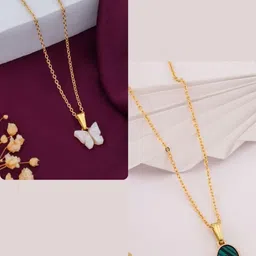 SZN Set Of 2 Gold-Plated Enamelled Minimal Chains-image-60