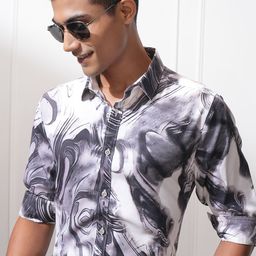 LOCOMOTIVE Men Slim Fit Opaque Printed Casual Shirt-picture-18