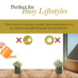 Myntra Elegant Homes Green 2 Pieces Artificial Plant With Pot image 4