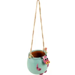 aakriti art creations Yellow Kitty Cat Na Planter image 5
