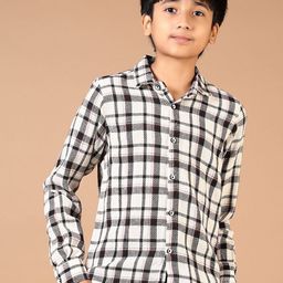 V-Mart Boys Spread Collar Checked Cotton Casual Shirt-picture-7