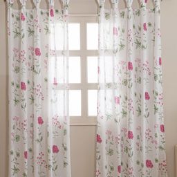 HOMEMONDE White & Pink 2 Pieces Floral Printed Sheer Door Curtain-image-15