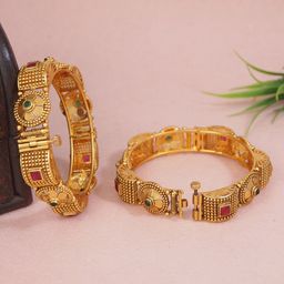 Anouk Set Of 2 Gold-Plated Stone Studded Bangles-picture-49