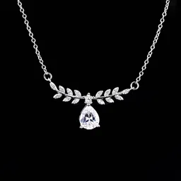 Designs & You Silver-Plated Cubic Zirconia Studded Contemporary Pendants with Chains image 4