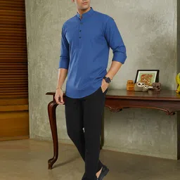 Moda Rapido Band Collar Long Sleeves A-Line Kurta image 2