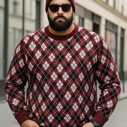 AUSTIVO Men Argyle Checked Pullover-image-89