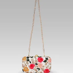 Anouk Women Floral Embroidered Shoulder Strap Box Clutch-picture-21