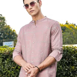 Thomas Scott Abstract Embroidered Premium Slim Fit Casual Shirt-image-50