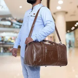 Lallu 37 L Hand Duffel Bag - Unisex Crocodile Leatherette stylish 35 liter cabin bags Laptop Bag-picture-28